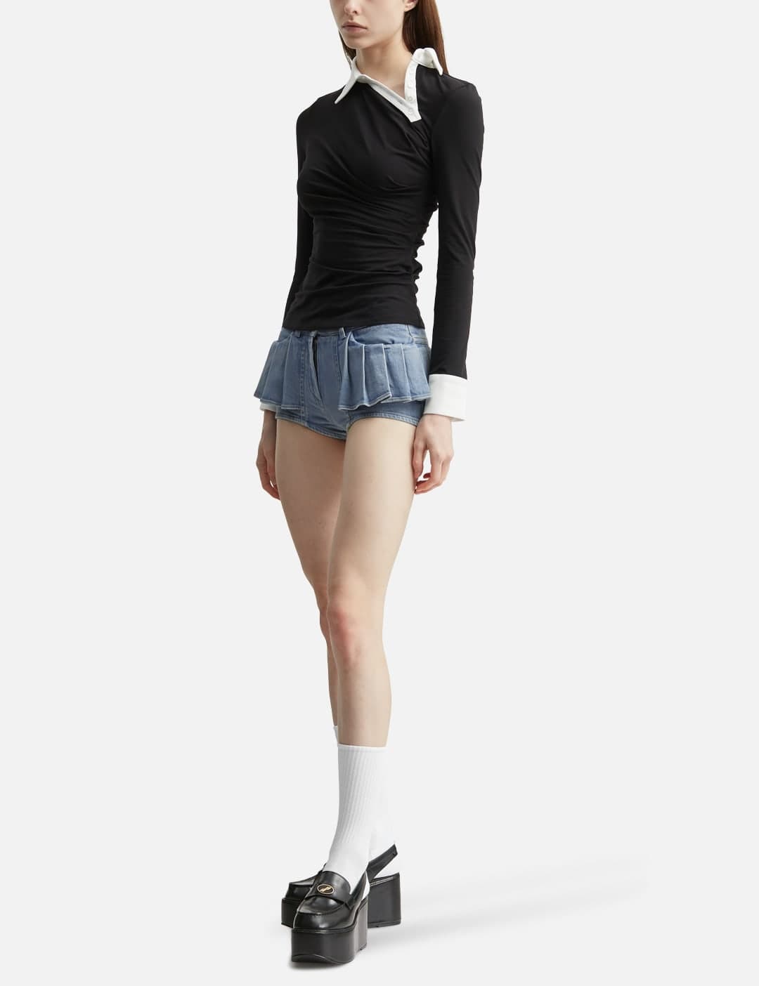 Twisted Collar Draped Jersey view 3