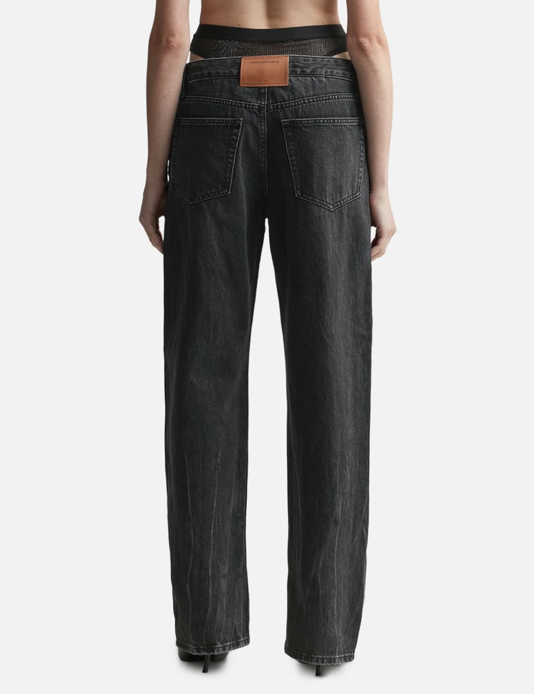 Pre-Styled Straight-Leg Slit-Hem Jeans view 3
