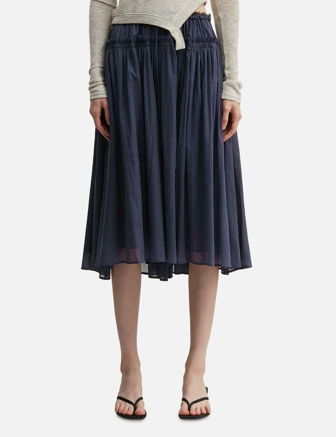 Lace String Gathered Long Skirt view 3