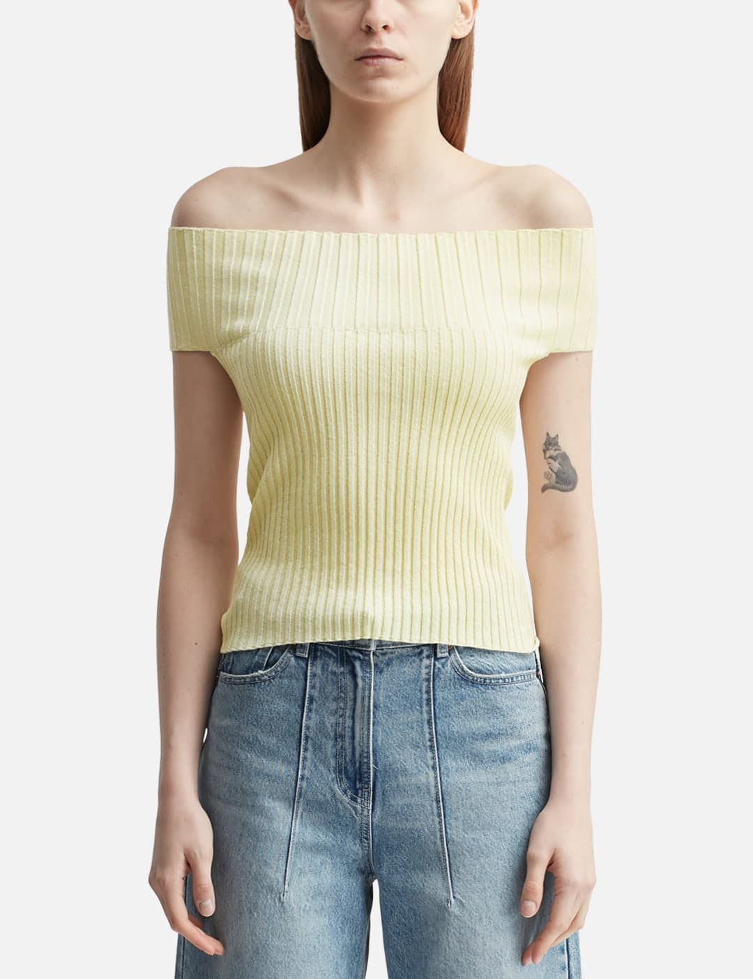 Off Shoulder Rib Top view 3