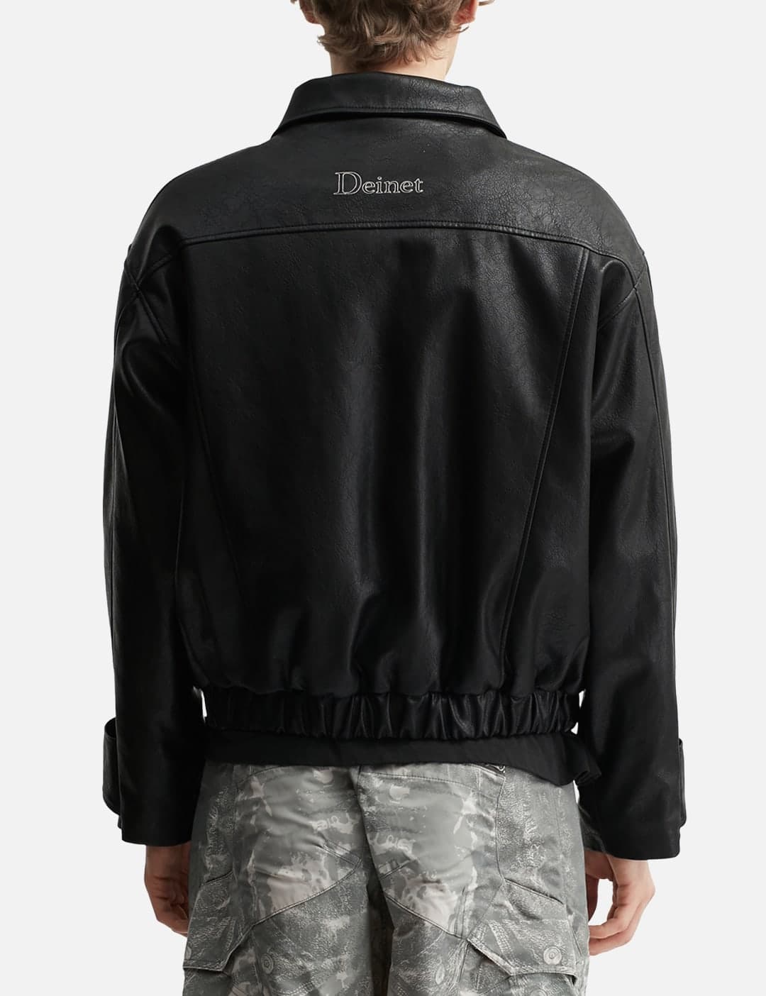 Faux Leather Bomber Jacket view 4