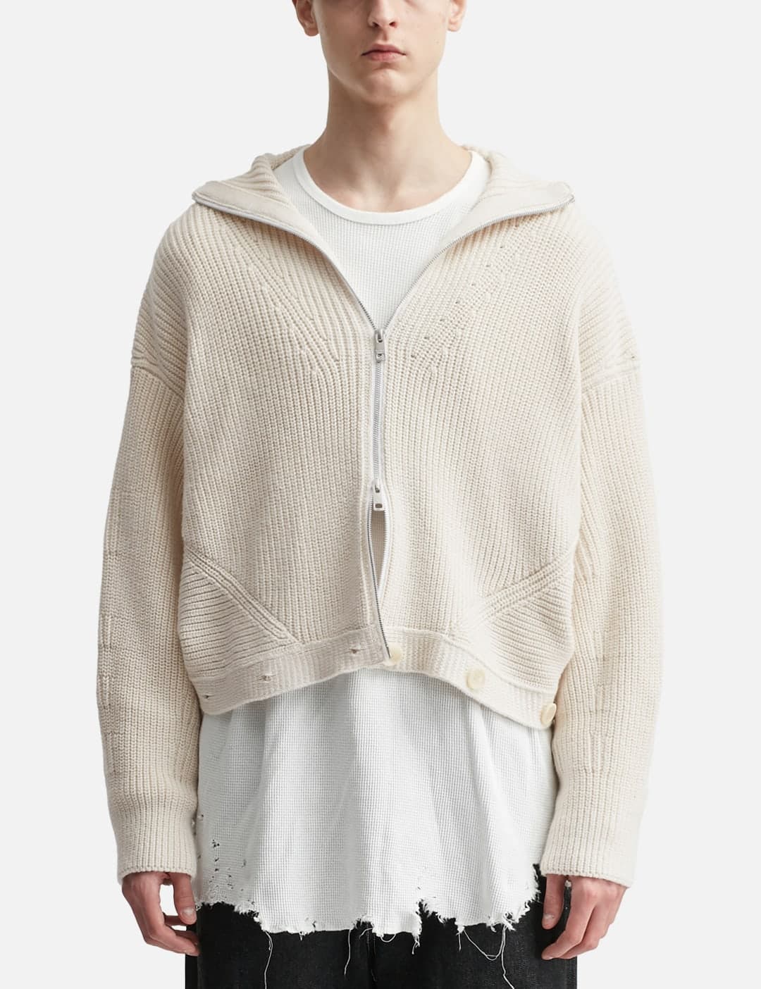 Double-End Fluffed Cotton Cardigan view 4