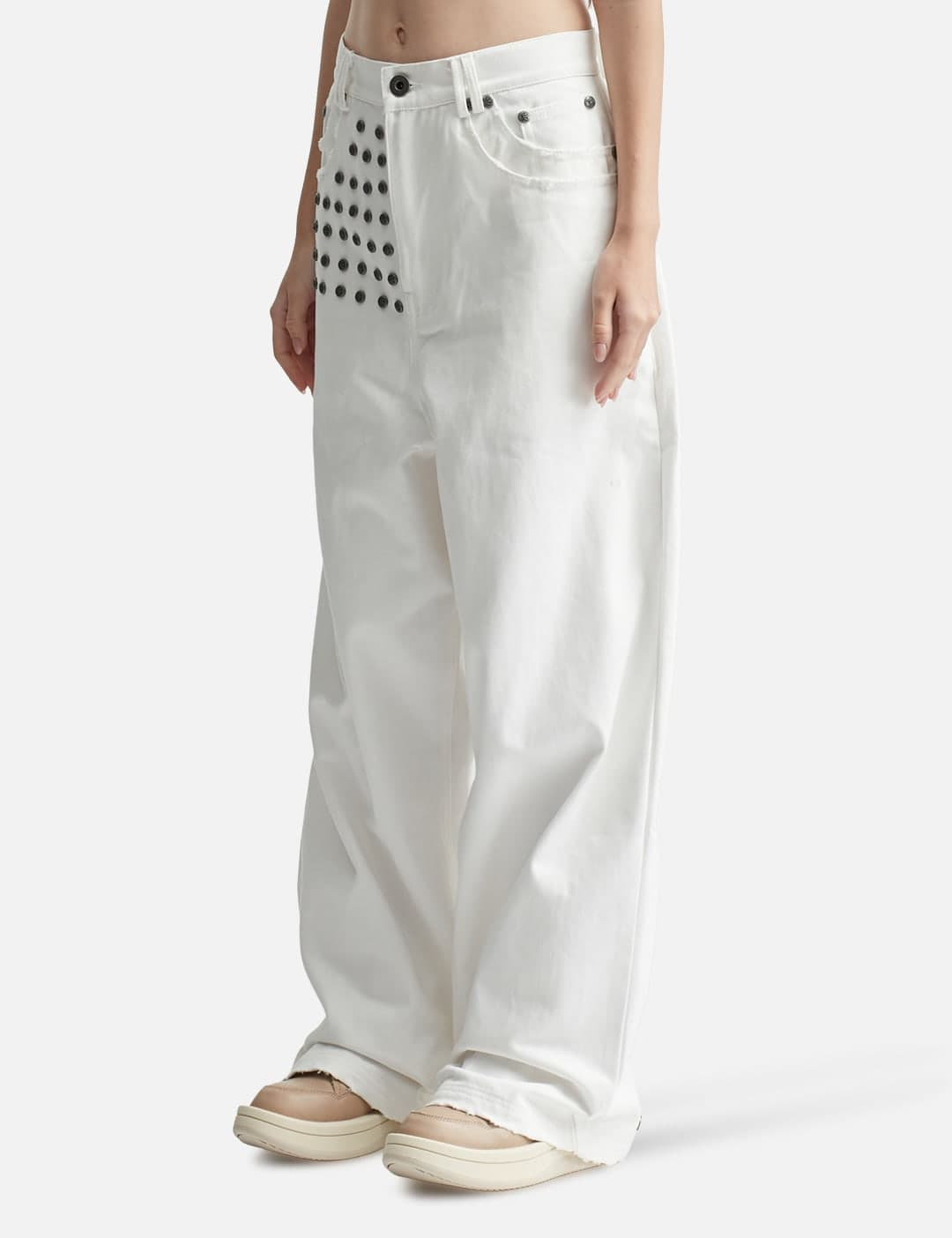 "Devlin" Studded Waxed Baggy Denims view 2
