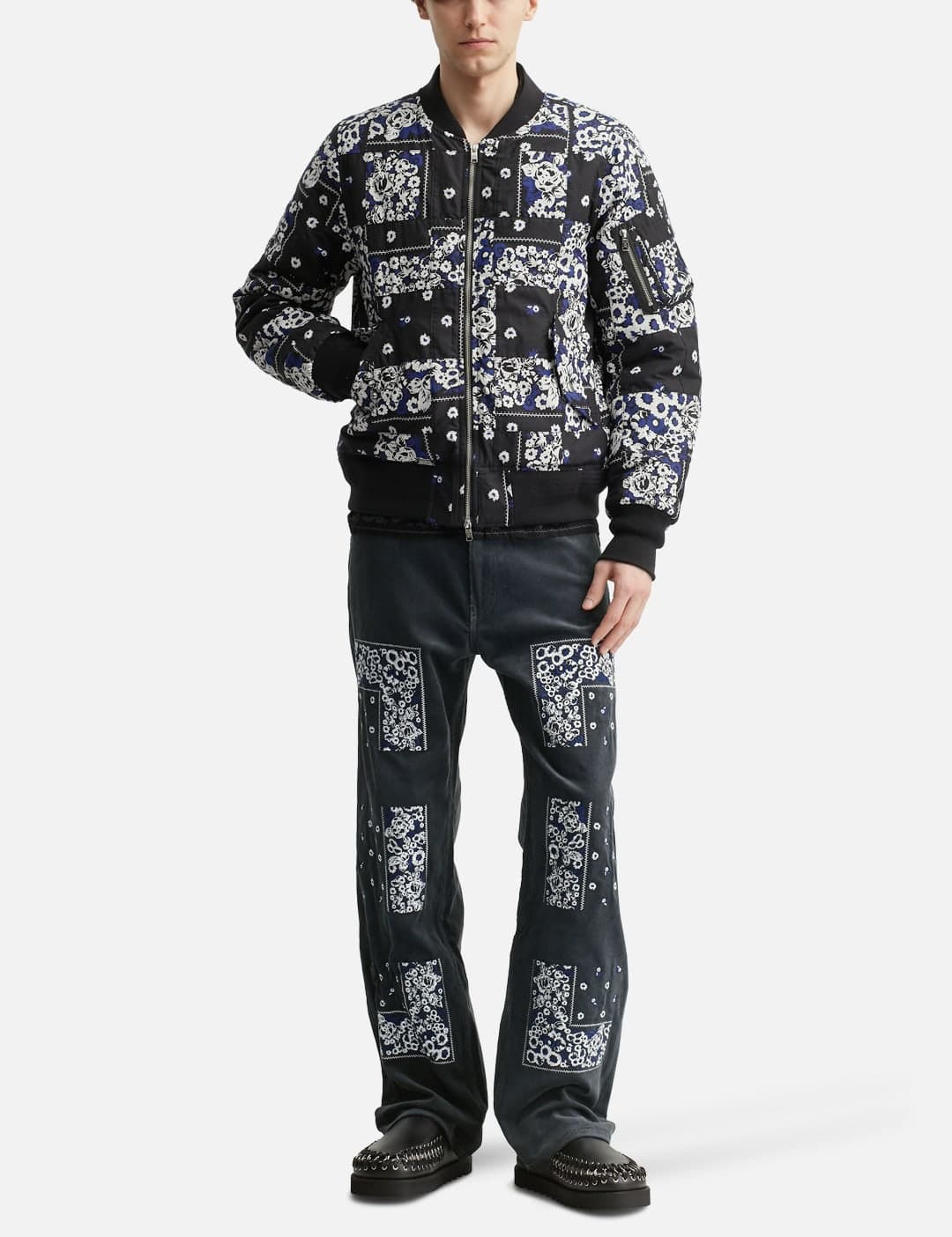 Bandana Embroidery Corduroy Pants view 5