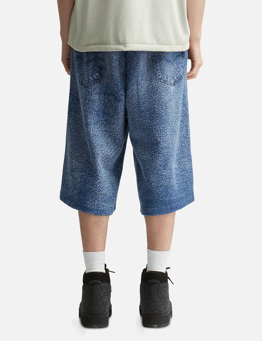 Knit Denim Baggy Shorts view 4