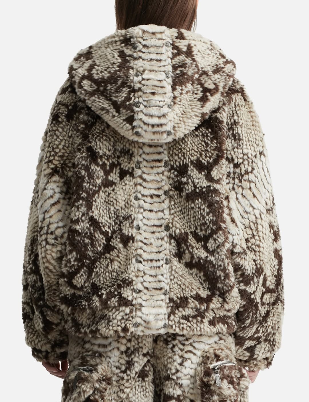 Snakes Jacket 2.0 Faux Fur Jacket With Hood view 3