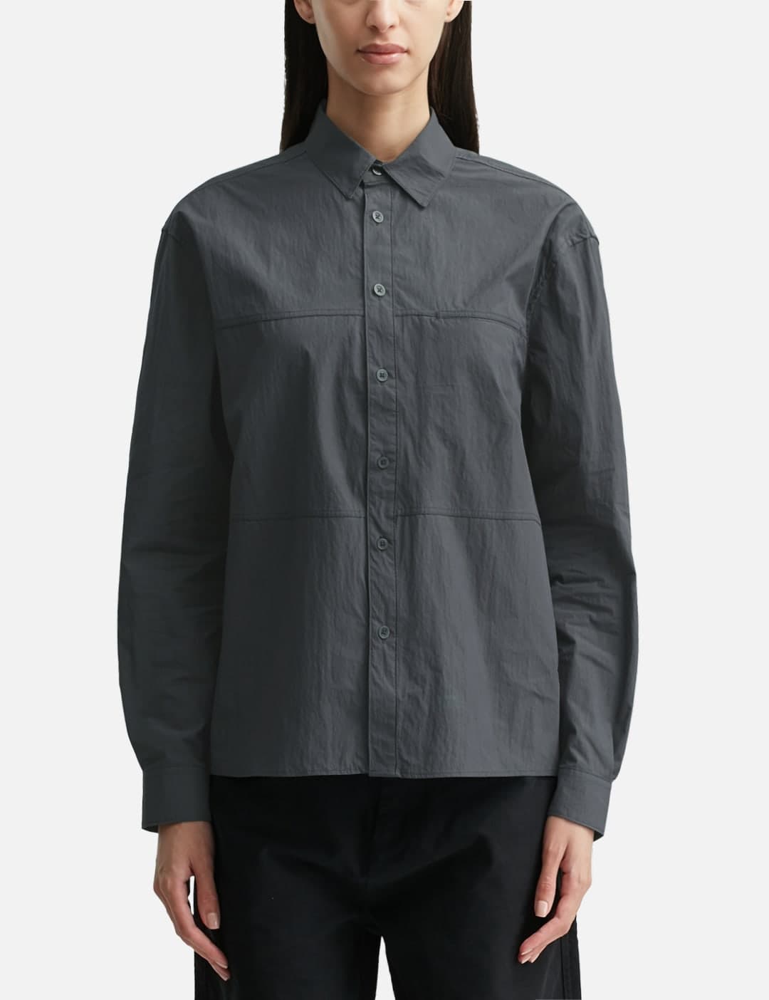 Crinkle Cotton Panel Shirt