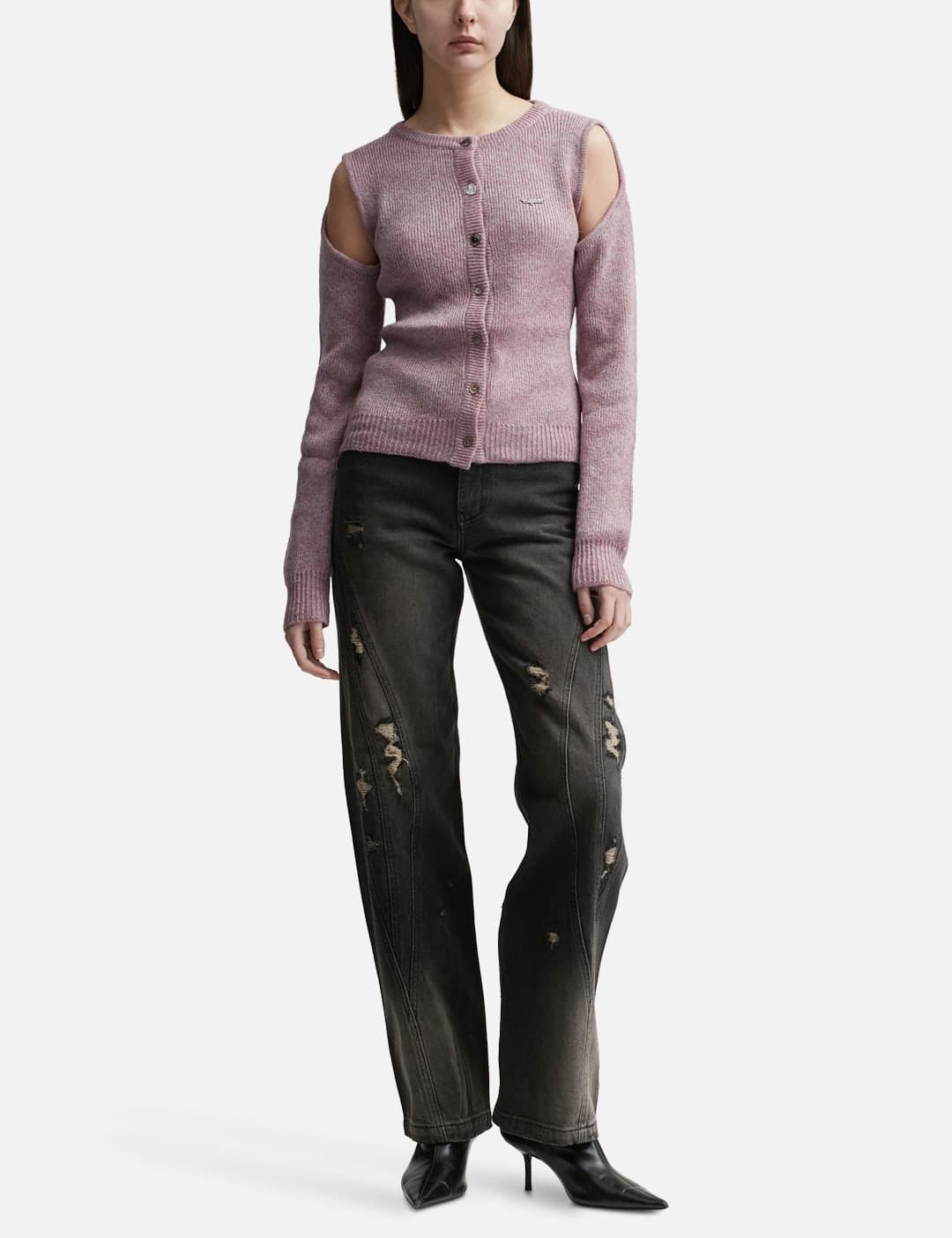 CUT-OUT MOHAIR CARDIGAN view 4