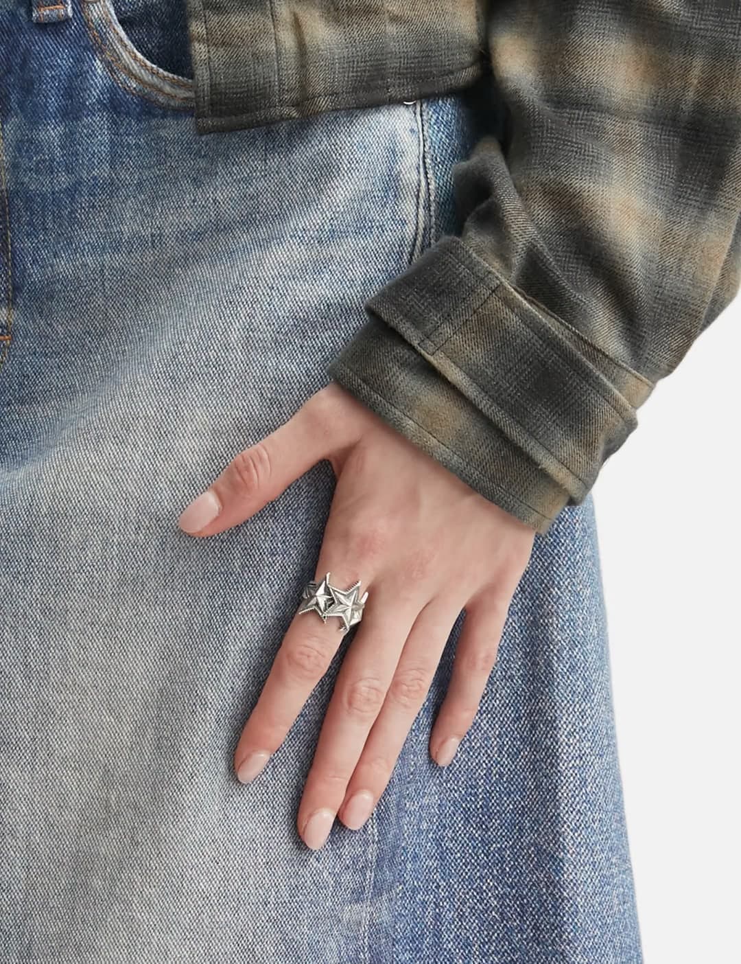 CS Navajo Sheriff Star Arrow Feather Ring - Starry view 5