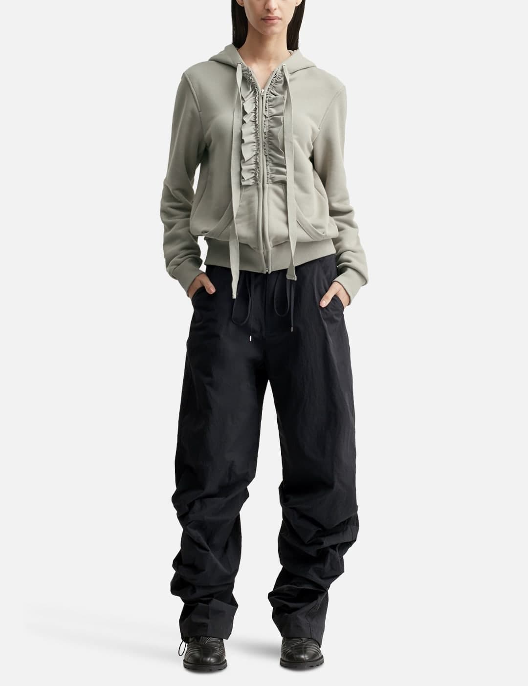 Ruffle Hoodie Zip-Up view 4