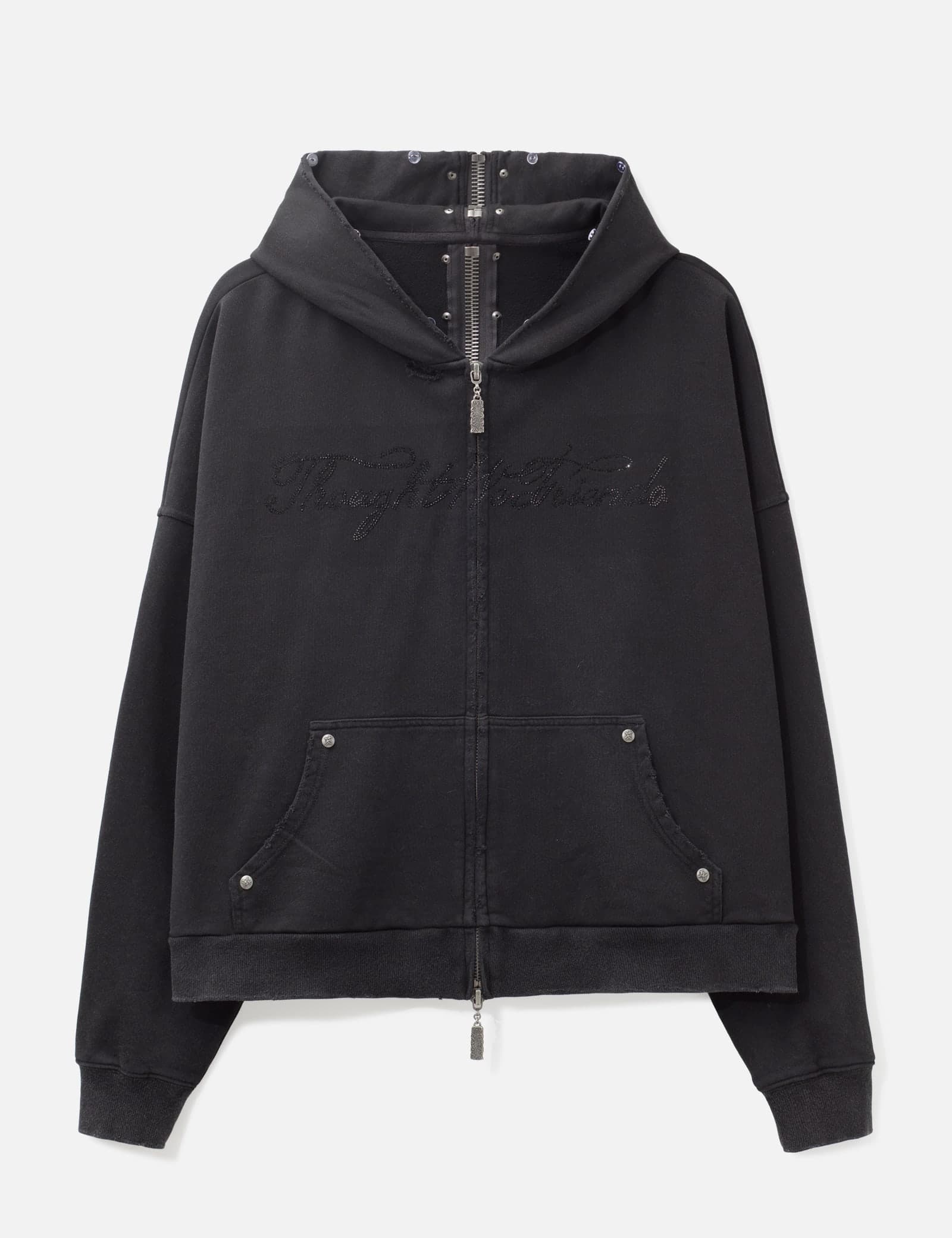 "Nyra" Zip-Up Hoodie With Detachable Fur Trim Hood view 3