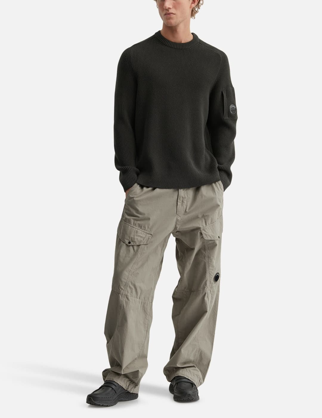 Full Rib Cotton Crewneck Lens Sweater view 3