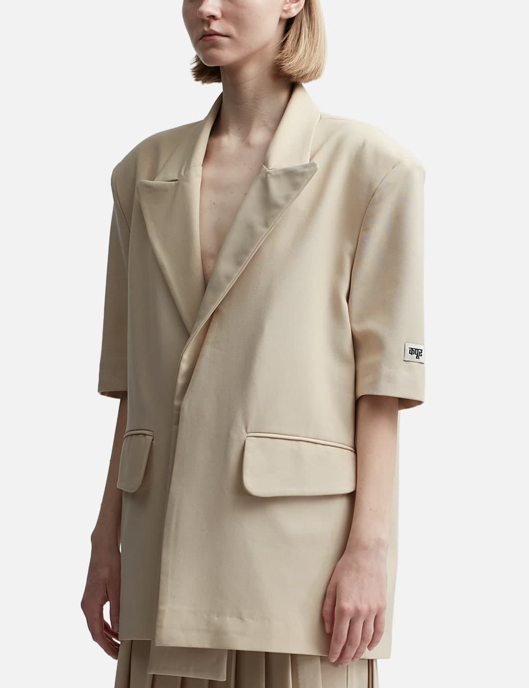 Short Sleeves Mix Media Blazer view 2