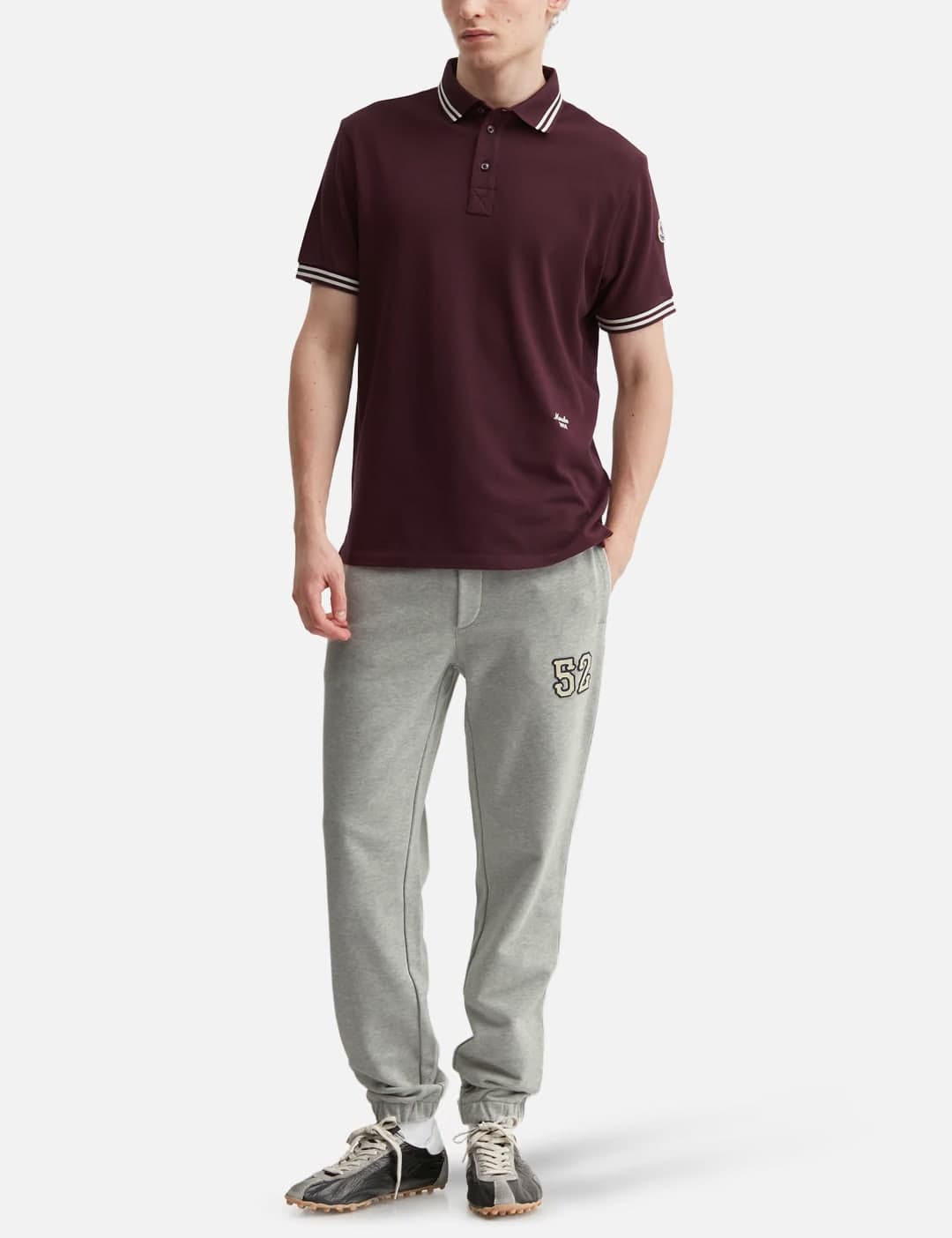 Striped Trim Cotton Piquet Polo Shirt view 3