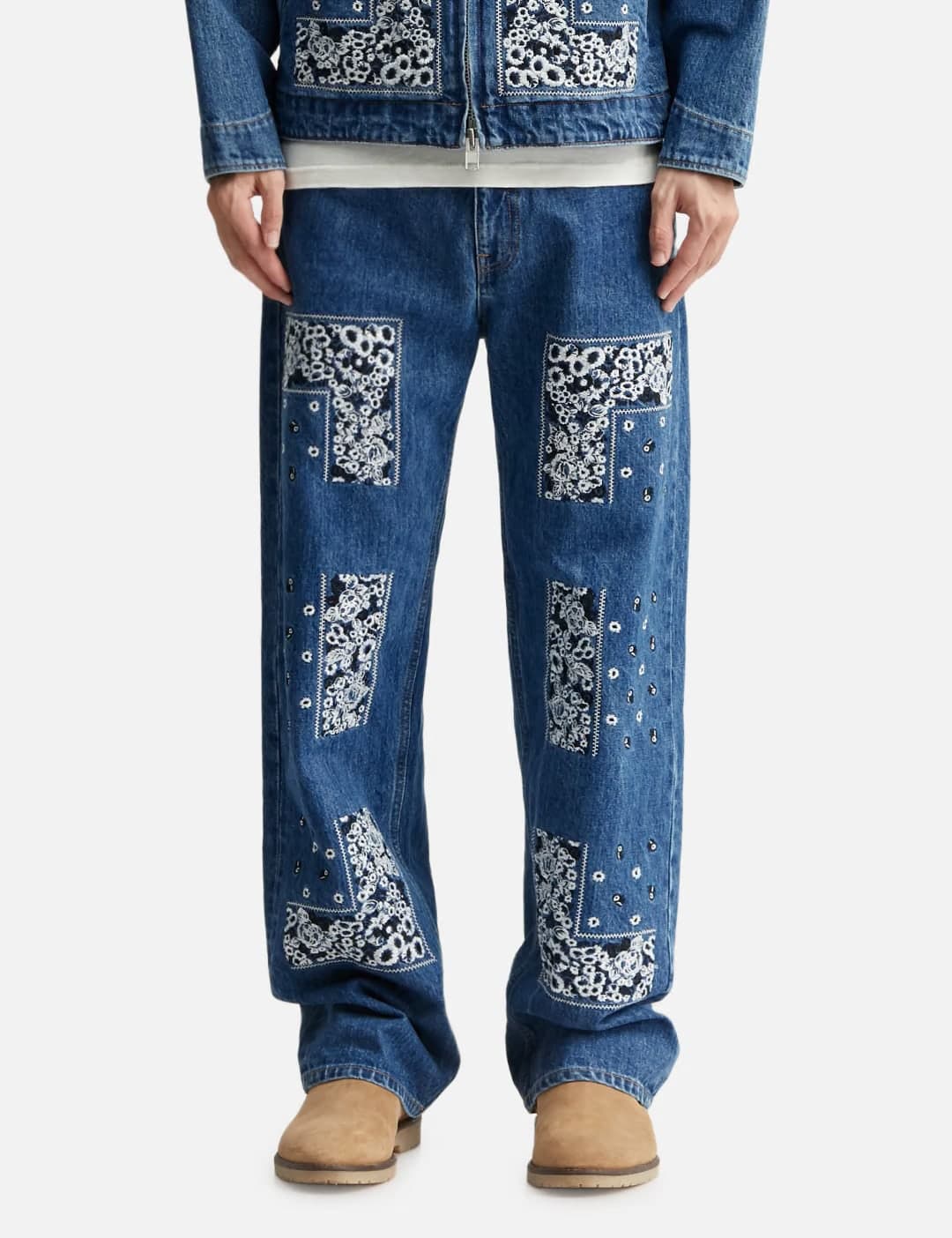 Bandana Embroidery Denim Pants view 2