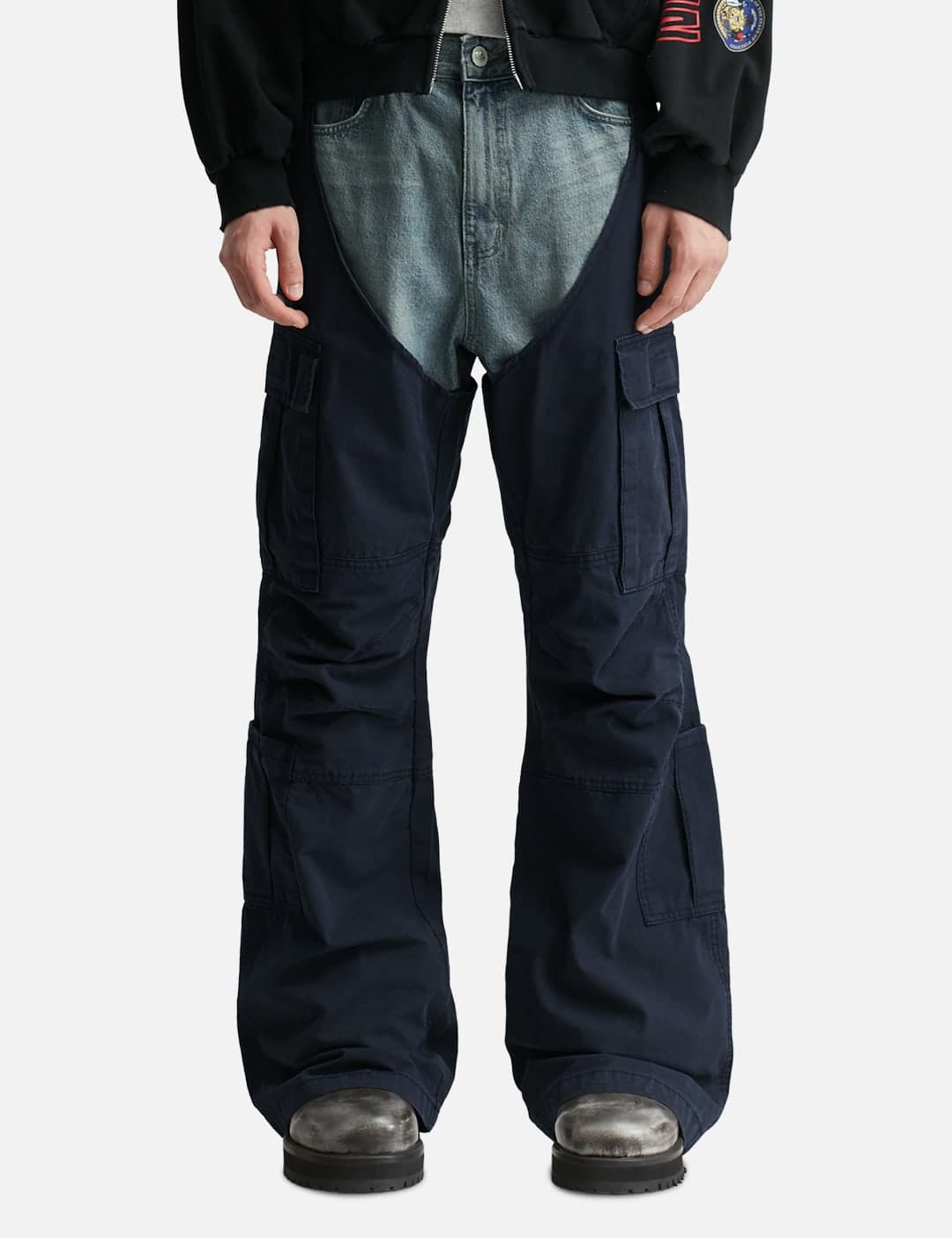 Biker Cargo Denim Pants view 3