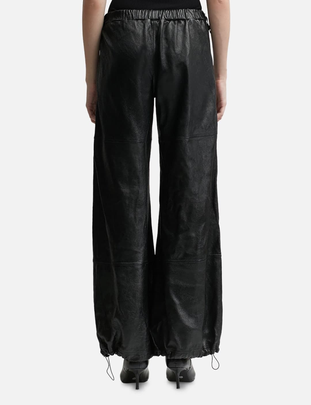 WET LEATHER CARGO PANTS view 3