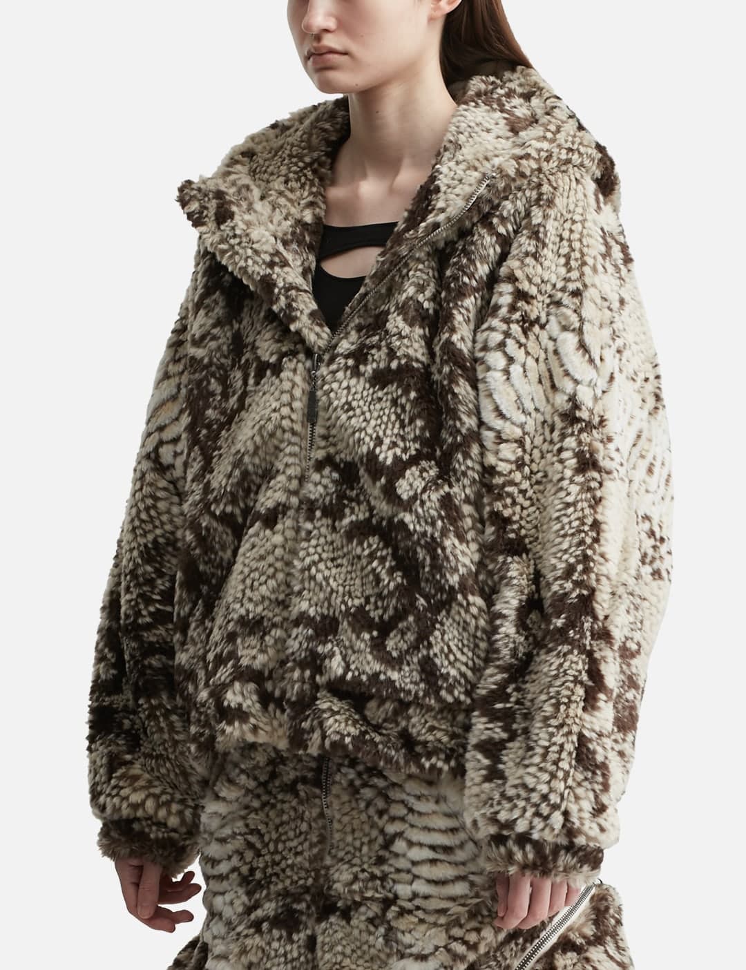 Snakes Jacket 2.0 Faux Fur Jacket With Hood view 2