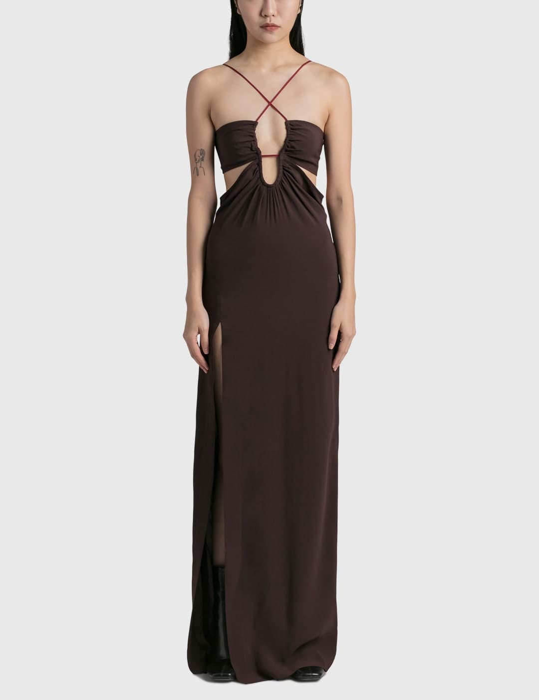 Front Key-Hole Floor Length Dress