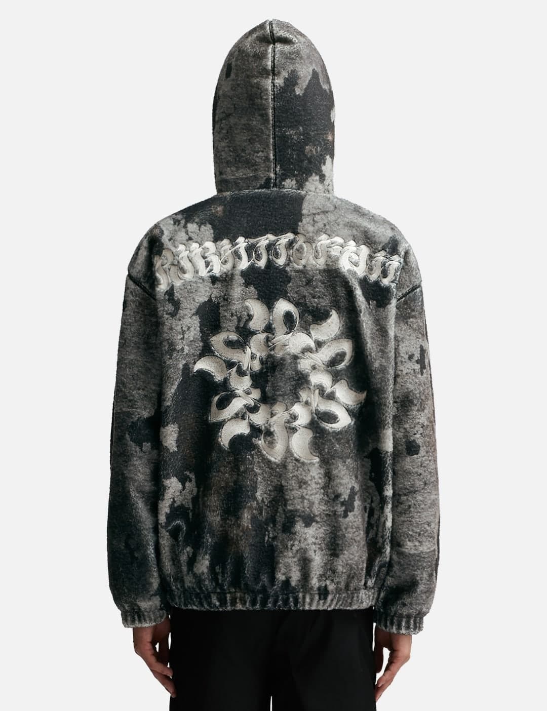 BURN PRINT ZIP-UP FLEECE HOODIE view 4