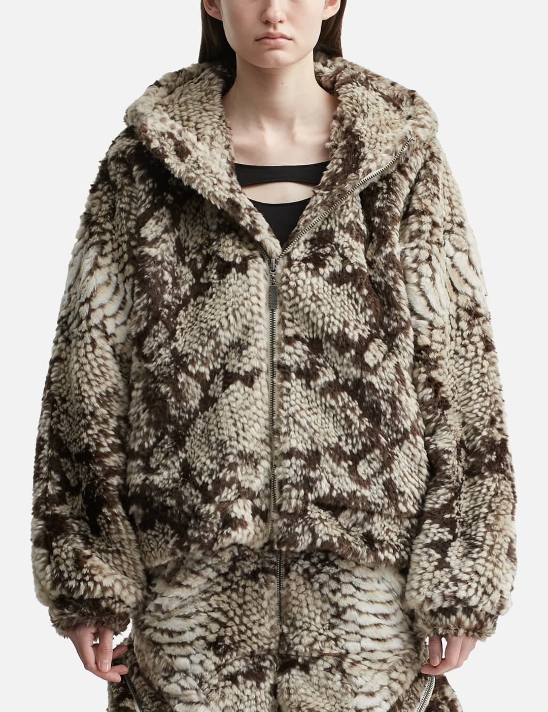 Snakes Jacket 2.0 Faux Fur Jacket With Hood view 1