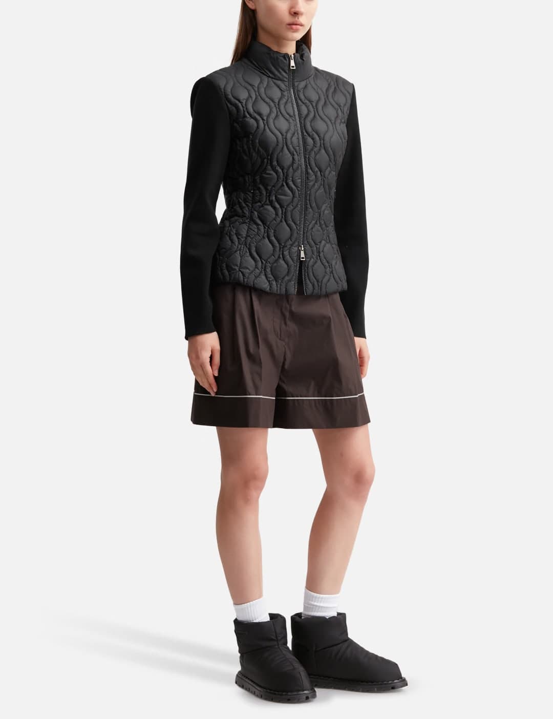 Cotton Padded Zip-Up Cardigan view 4