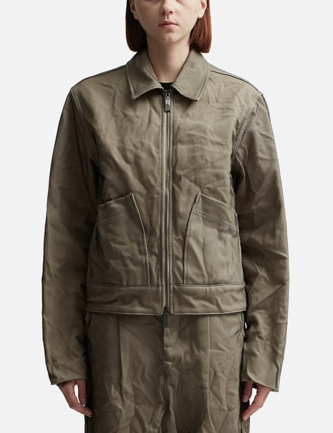 Product. 25 Semi-Oversized Layered Wrinkled Jacket