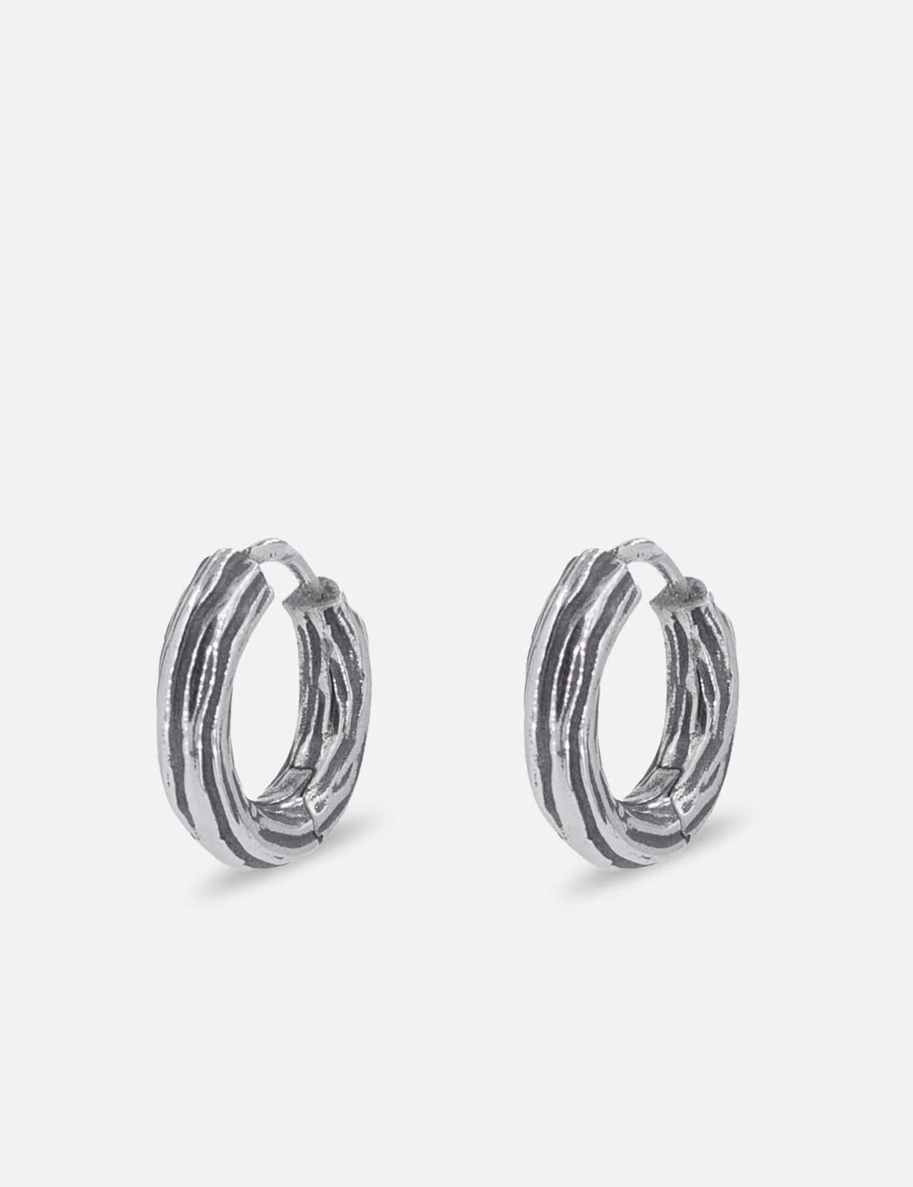 Wooody Hoop Oxidised Earrings view 3