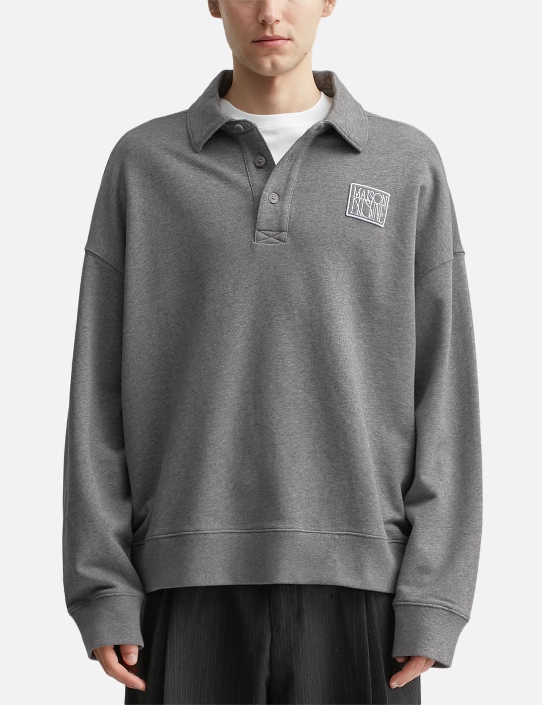 Stamp Oversize Polo Sweashirt view 3
