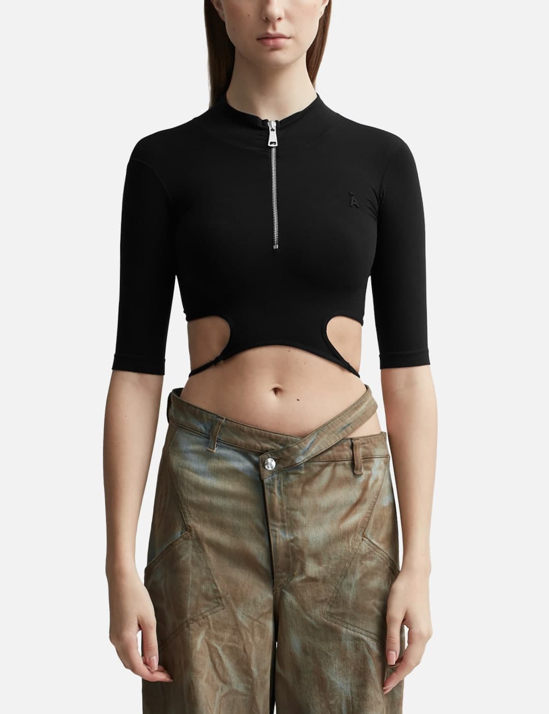 SCULPTING JERSEY CUT-OUT TOP view 1