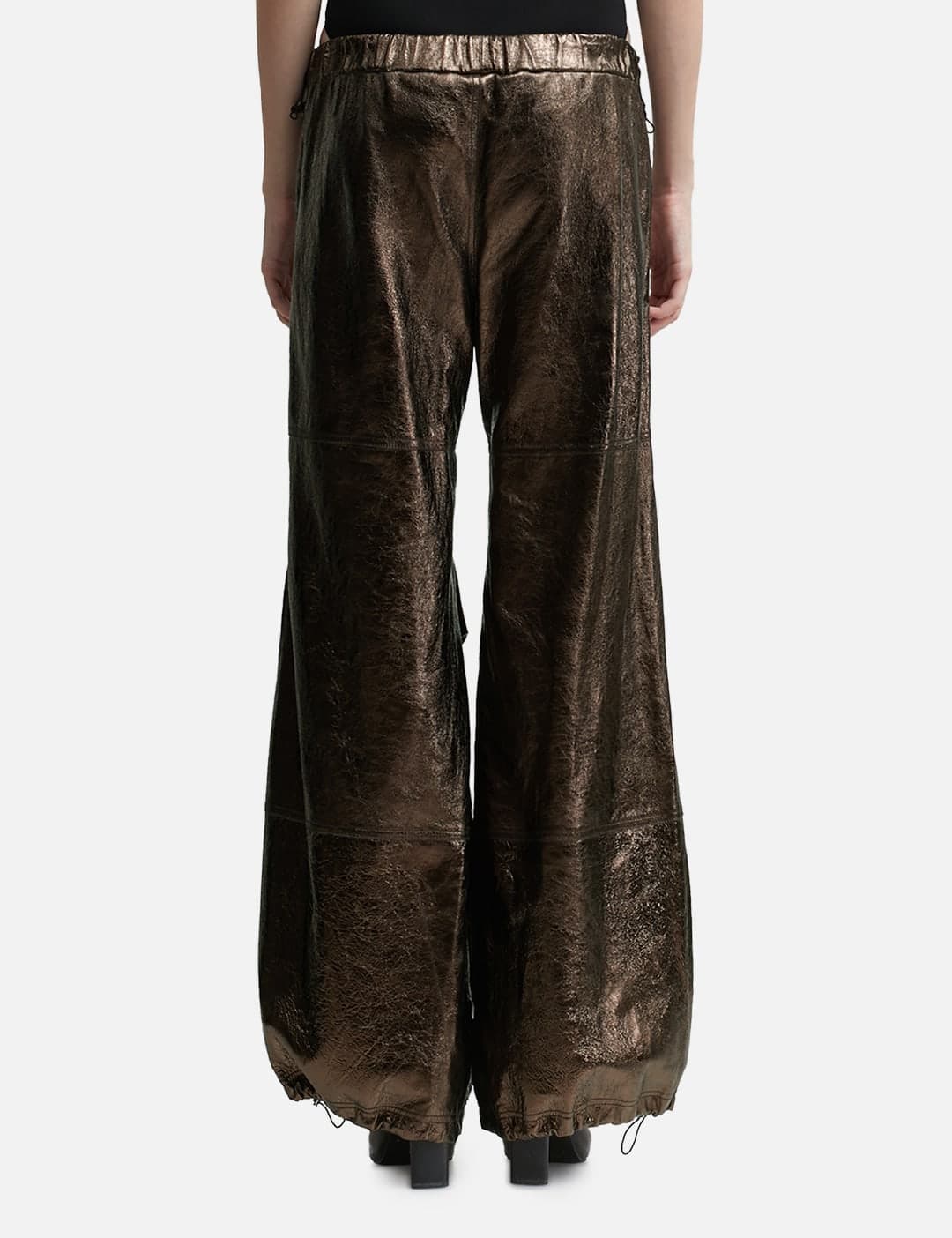WET LEATHER CARGO PANTS view 3