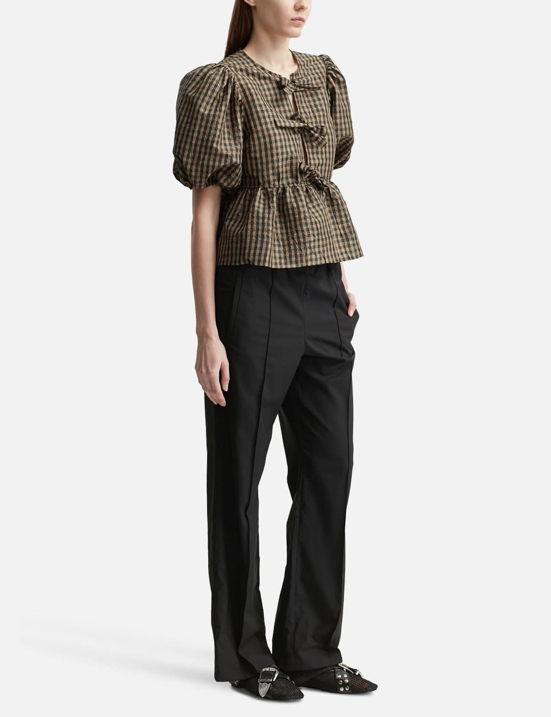 Crinkled Check Blouse view 3