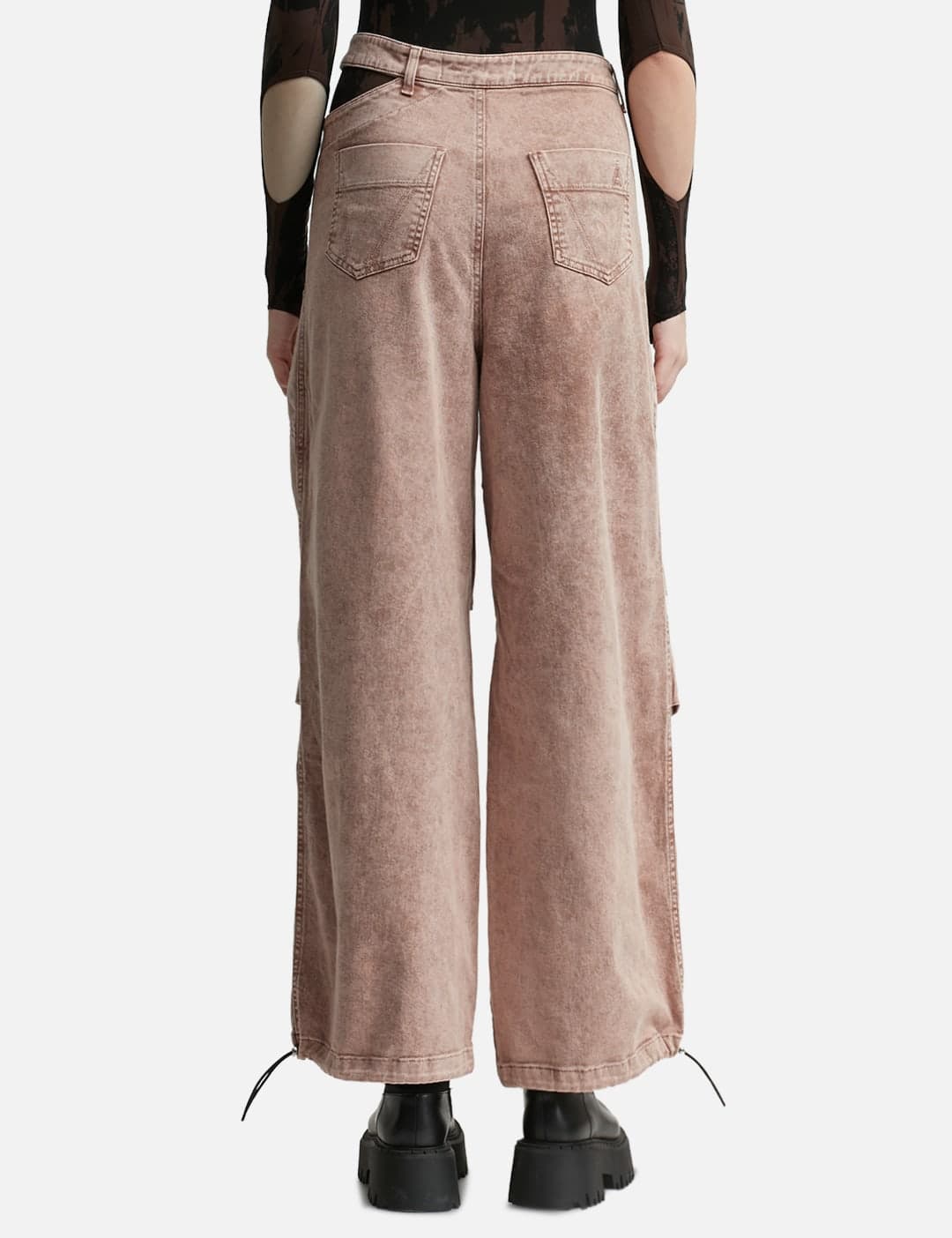 WASHED DENIM CARGO PANTS view 2