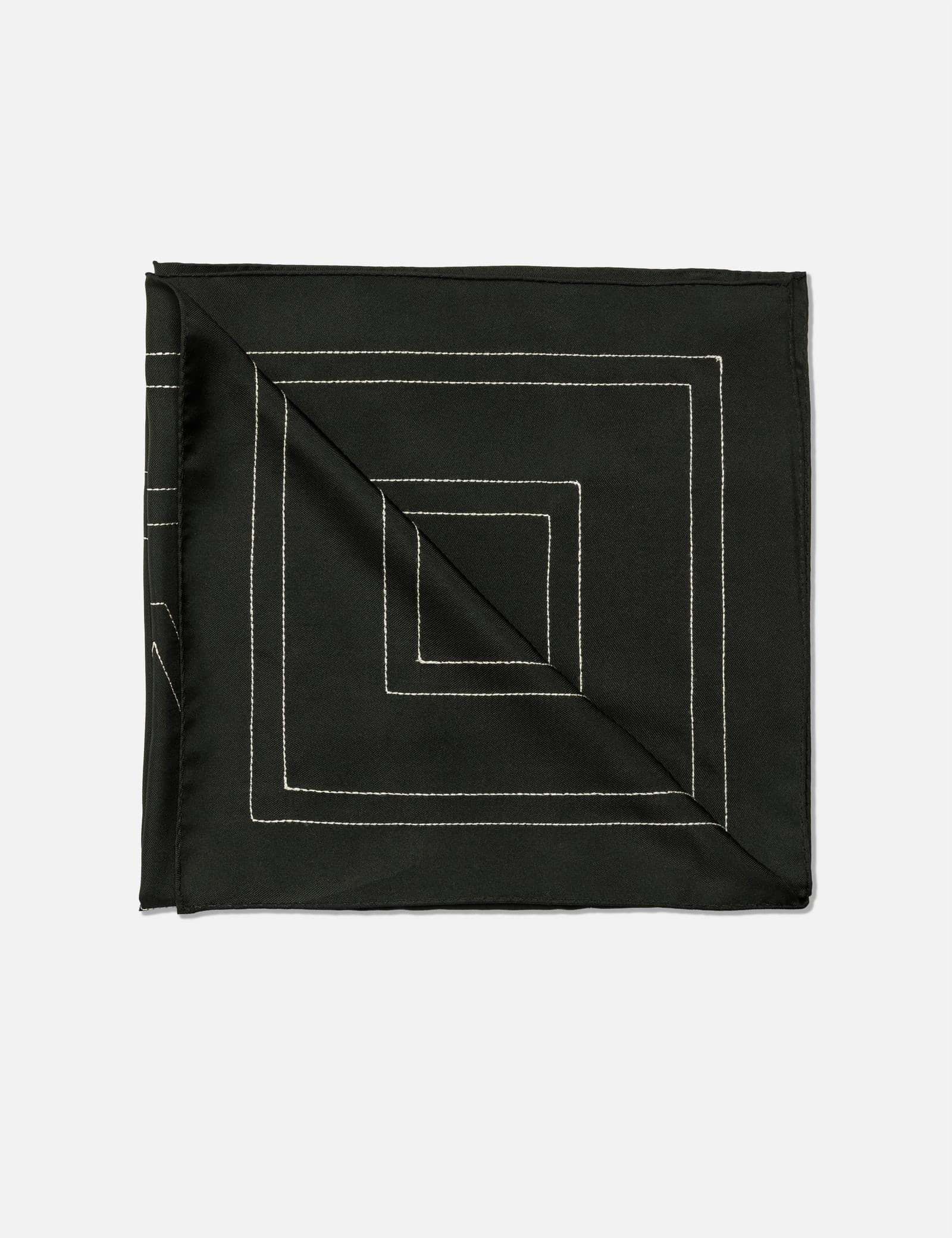 Embroidered Monogram Silk Scarf