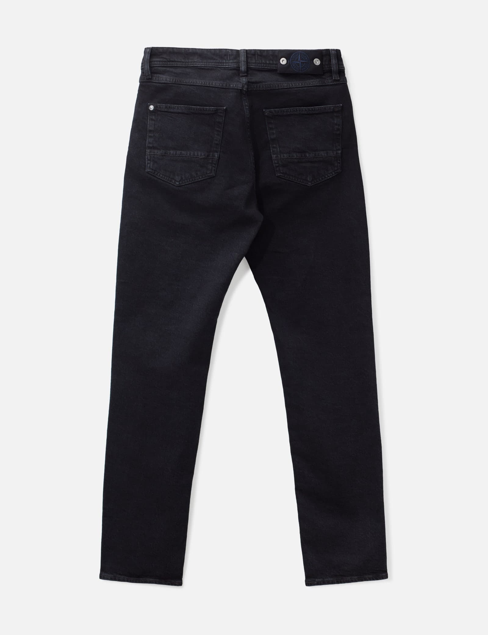 Stretch Black Denim-Rinsed Slim Fit Five-Pocket Jeans view 2