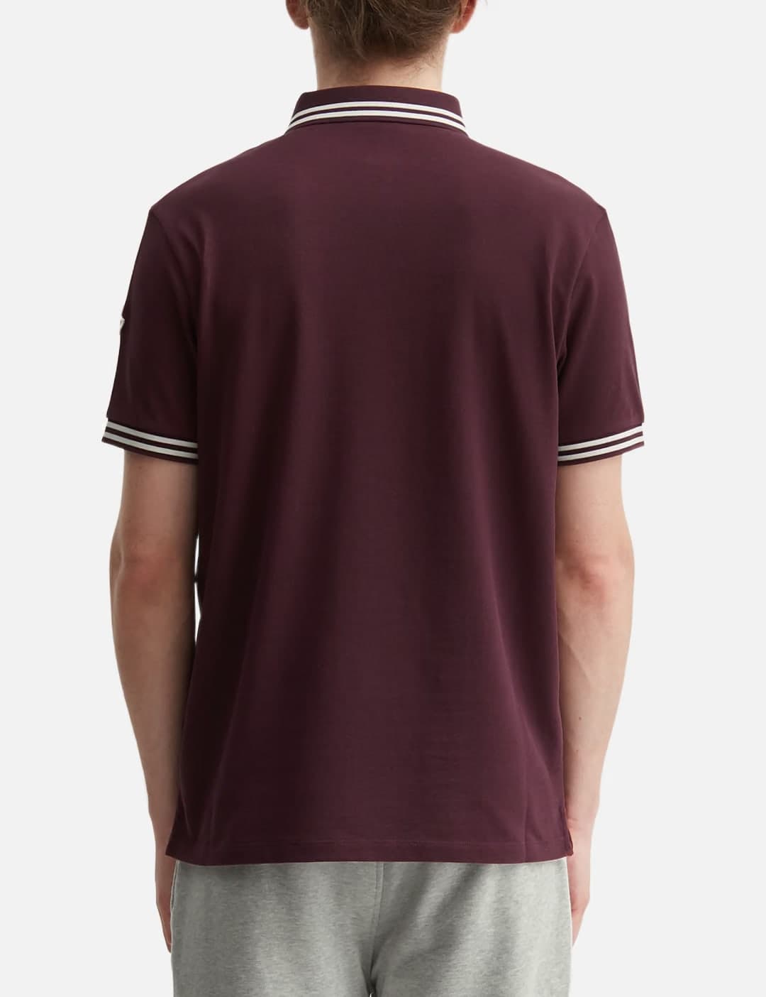Striped Trim Cotton Piquet Polo Shirt view 2