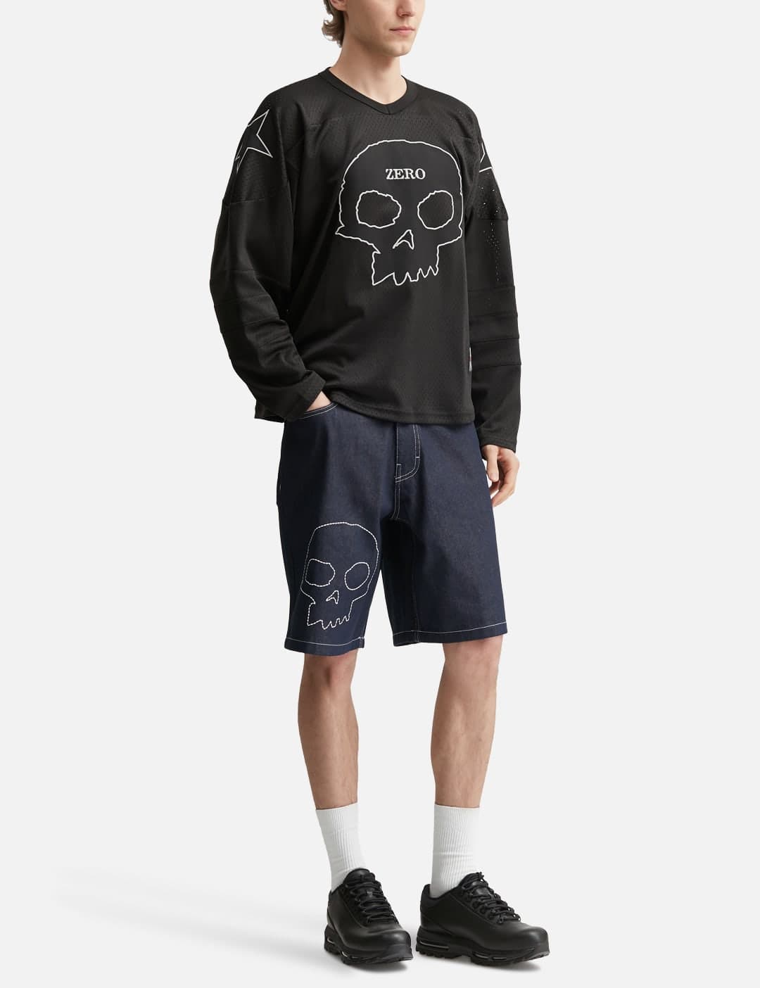 Zero X Pleasures Skull Jorts view 5