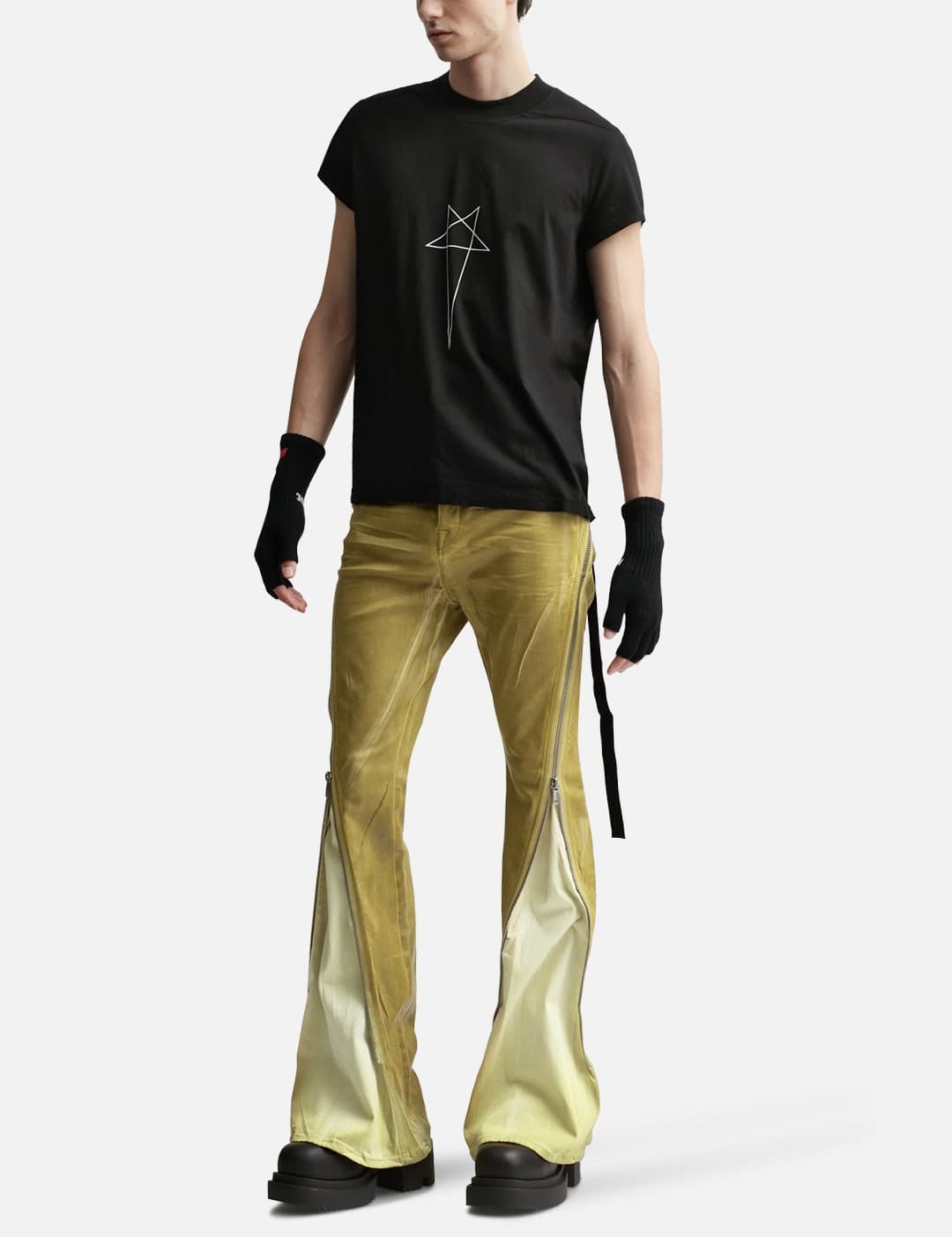 BOLAN BANANA IN OCHRE FOIL STRETCH DENIM view 5