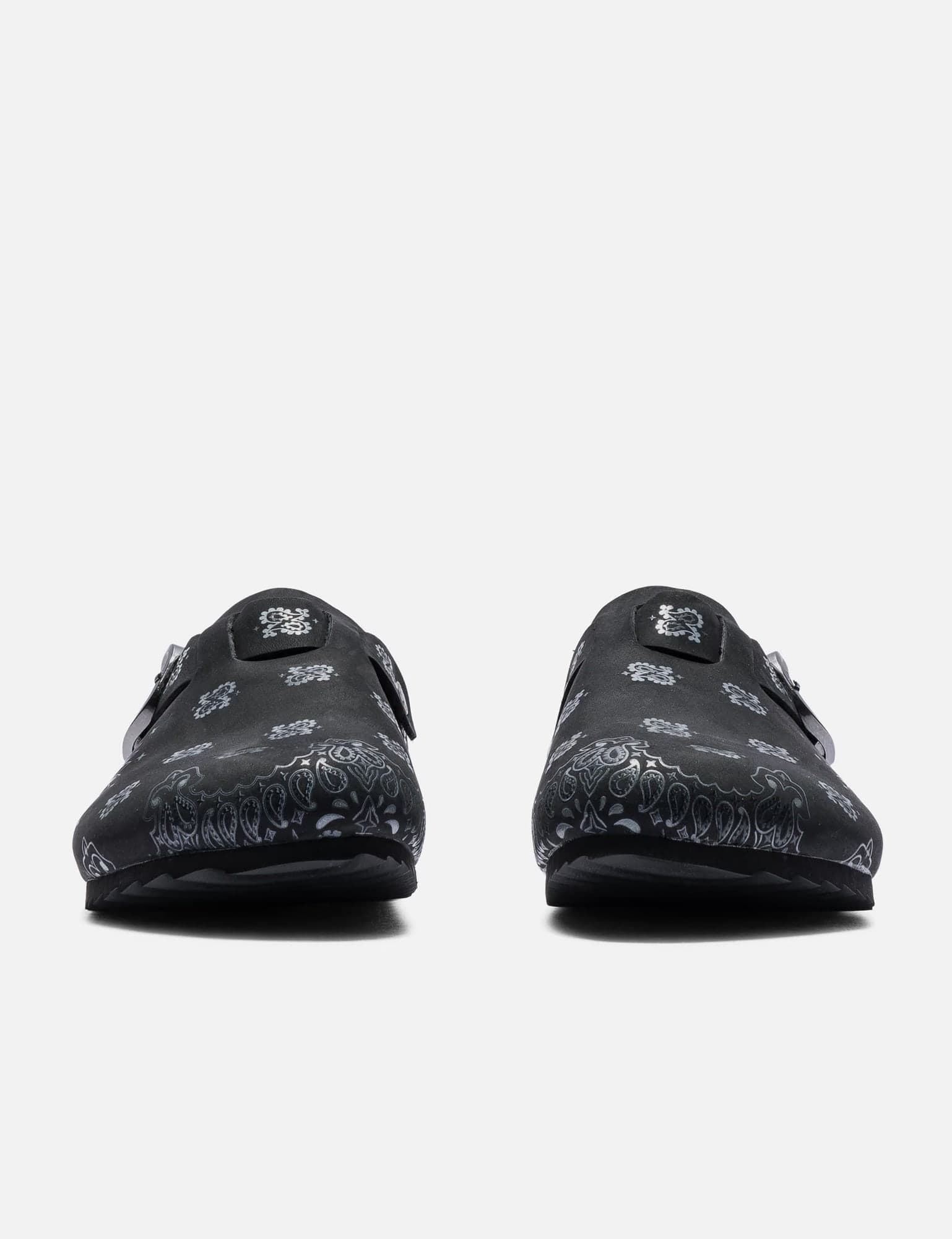Black Suede Paisley Clogs view 1