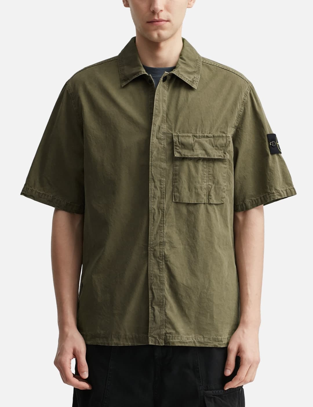 Brushed Organic Cotton Canvas 'Old' Effect Shirt view 3