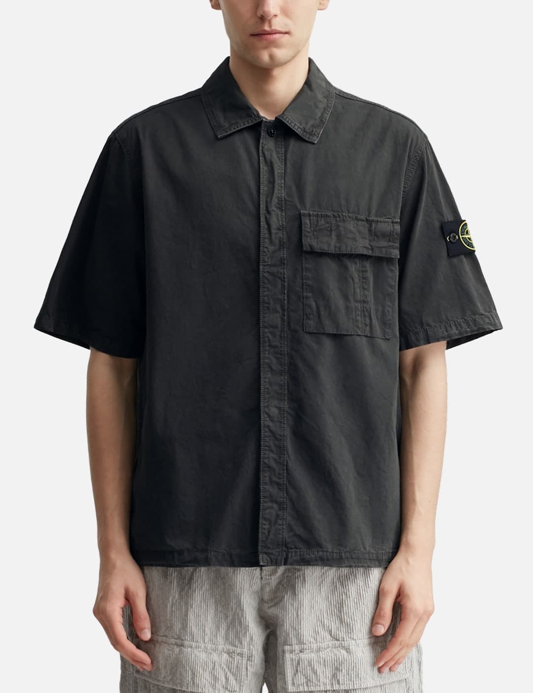Brushed Organic Cotton Canvas 'Old' Effect Shirt view 3