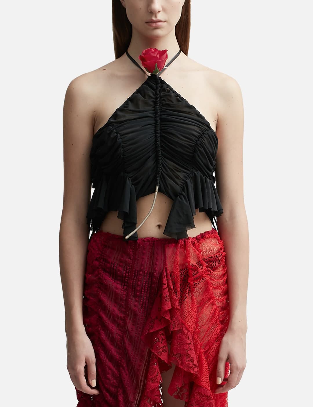 Mini Flower Ruched Tank Top