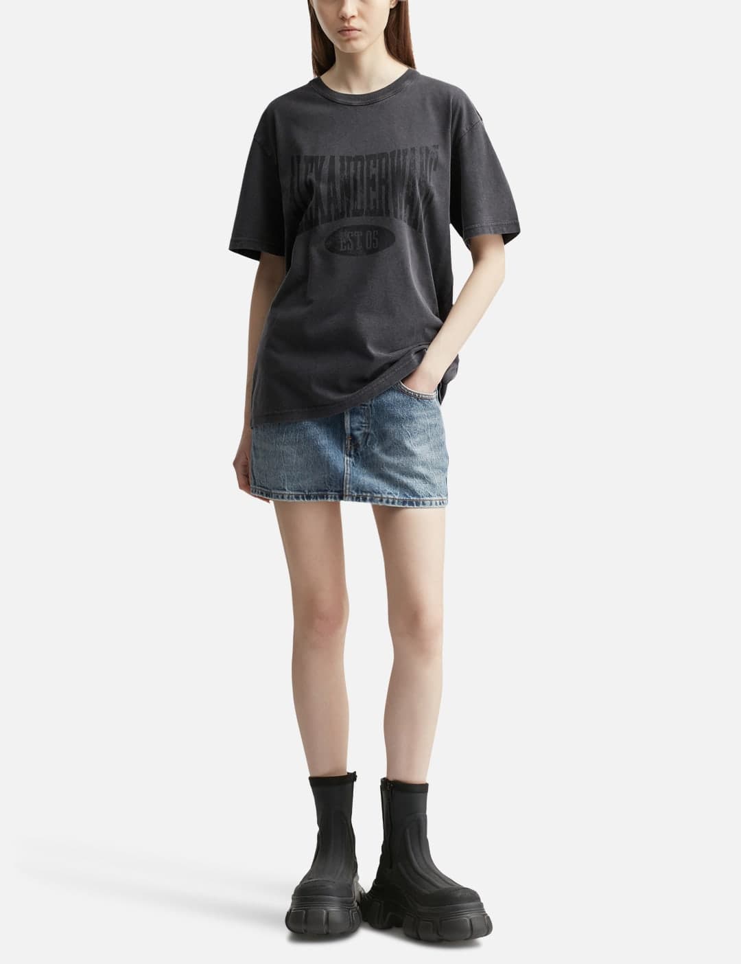 Distressed Logo Cotton T-Shirt view 3