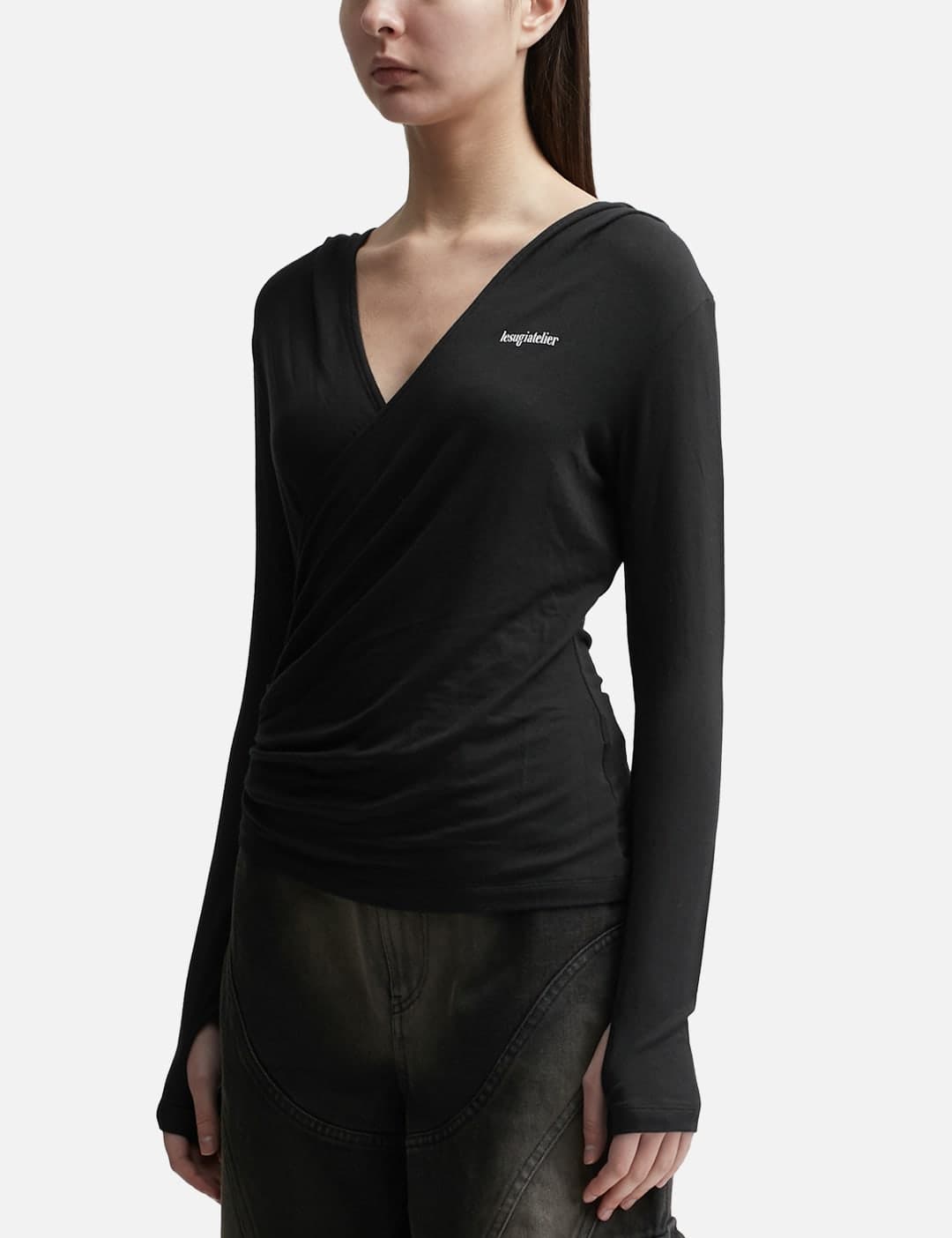DRAPED HOODED TOP view 2