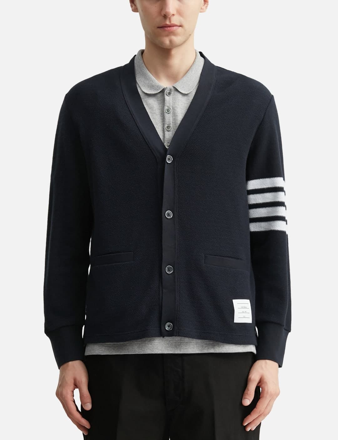 Textured Pique 4-Bar Cardigan view 3