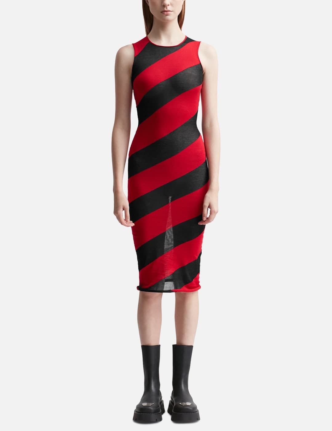 STRIPED KNIT DRESS view 1