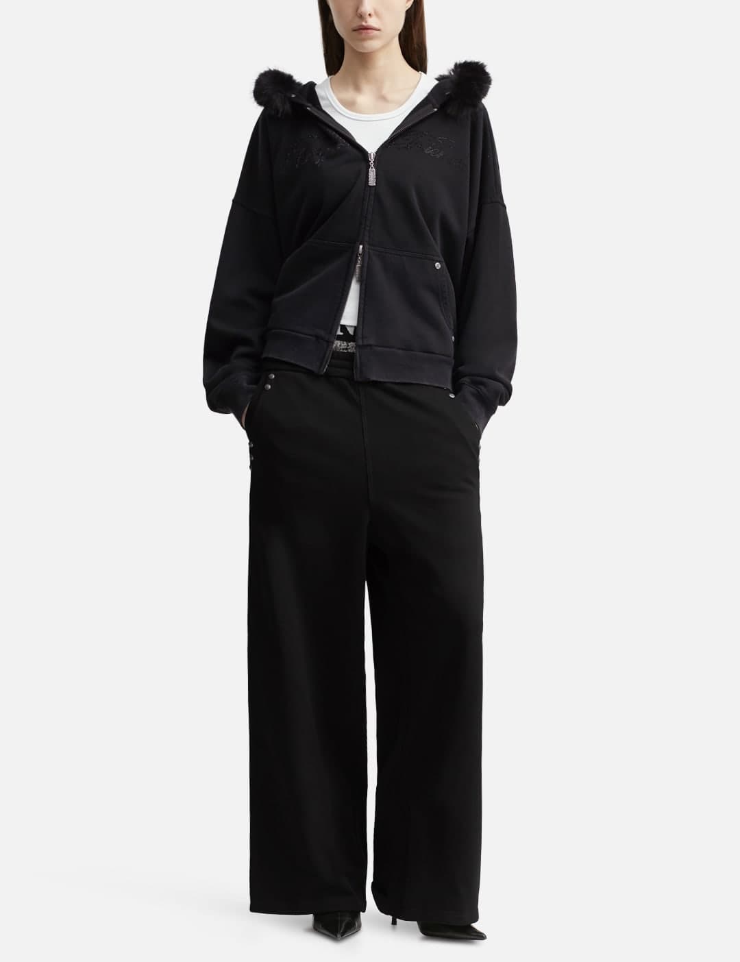 "Nyra" Zip-Up Hoodie With Detachable Fur Trim Hood view 9