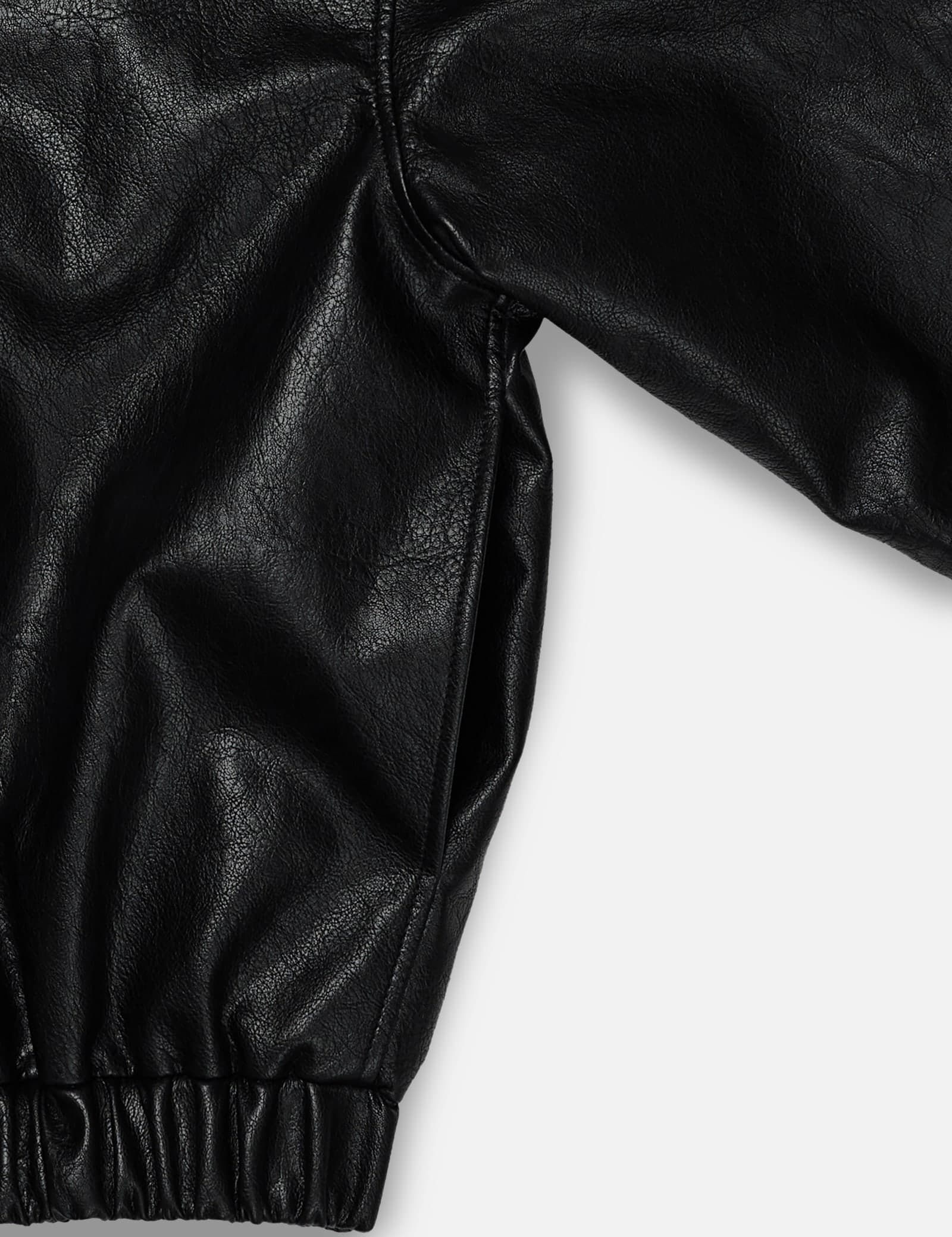 Faux Leather Bomber Jacket view 8