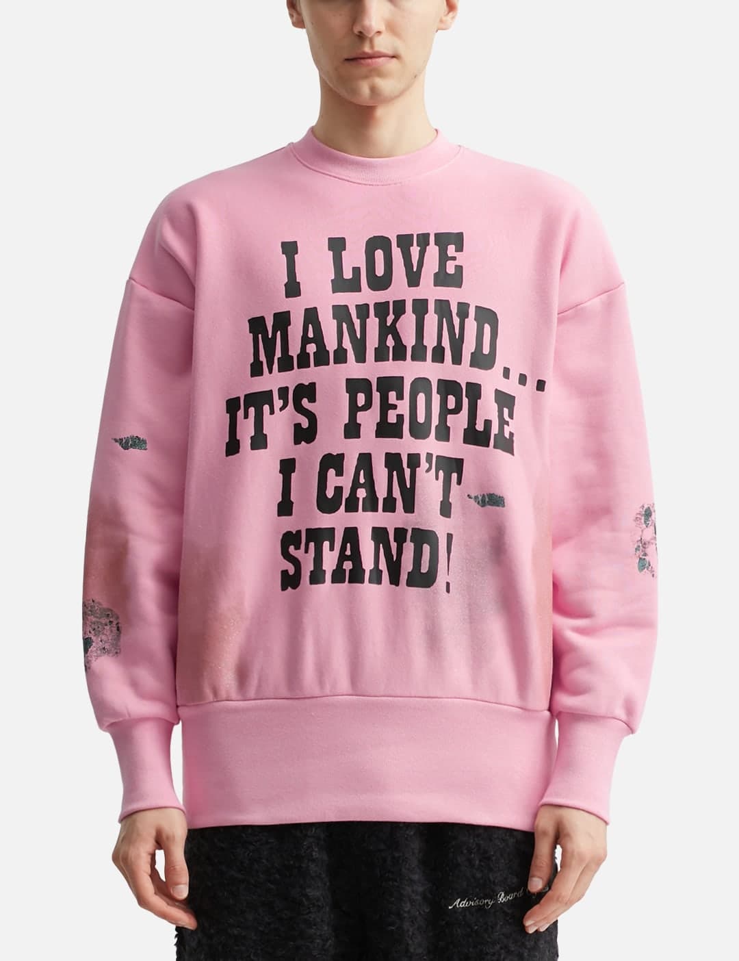 Abc. I Love Mankind But… Sweatshirt view 3