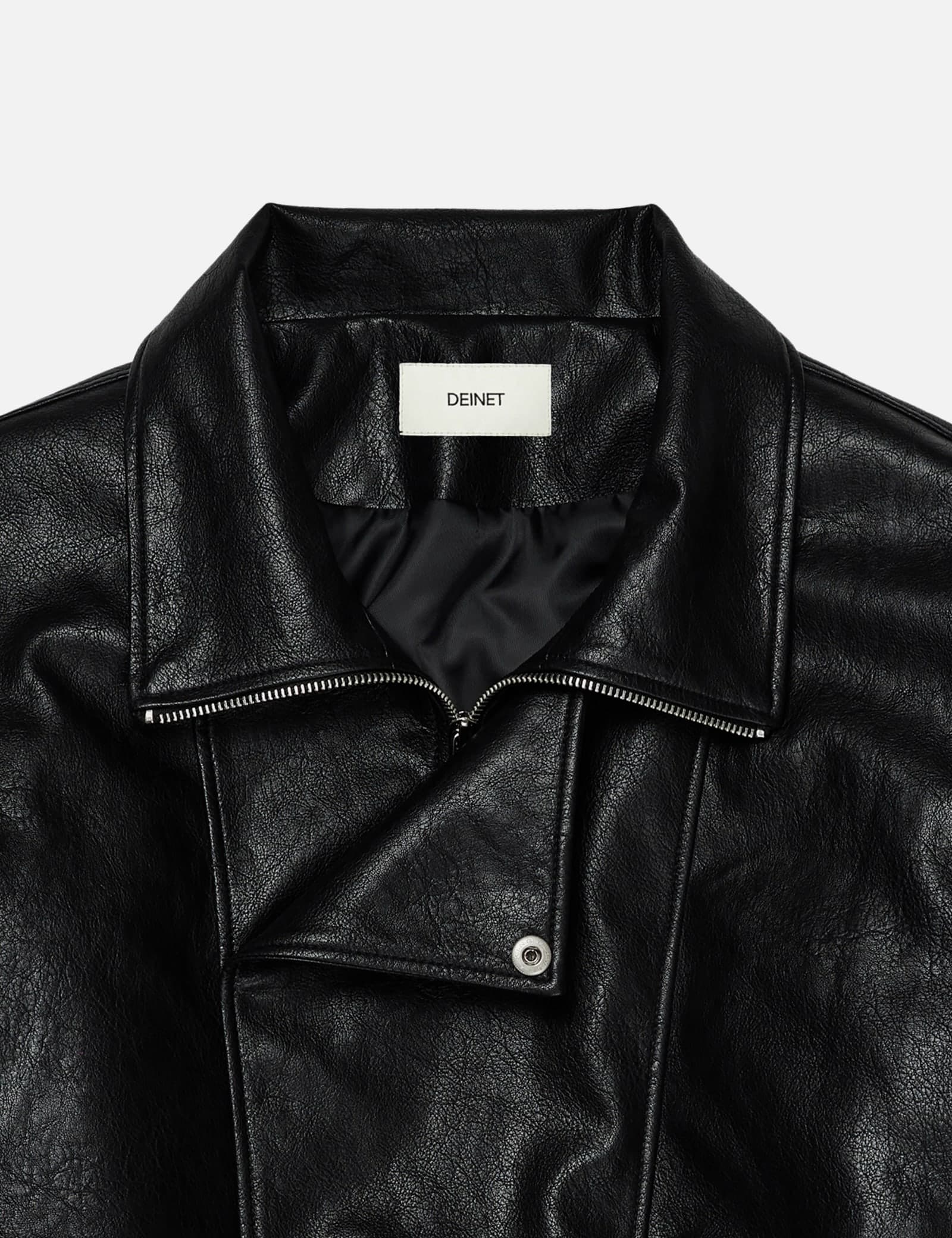 Faux Leather Bomber Jacket view 6